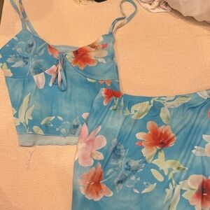 SHEIN Blue Floral Set